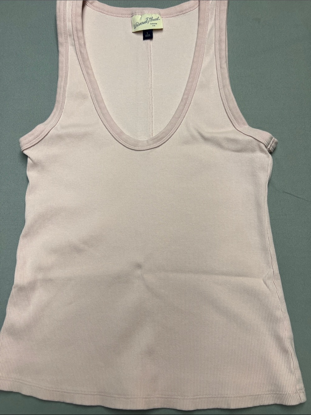 Universal Thread Light Pink Ribbed Scoop Tank